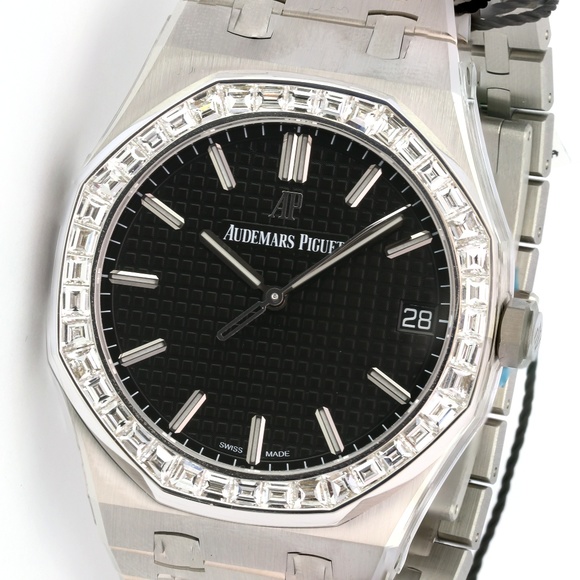 Audemars Piguet Other - Royal Oak Black Dial Diamond Bezel- Complete W/Box